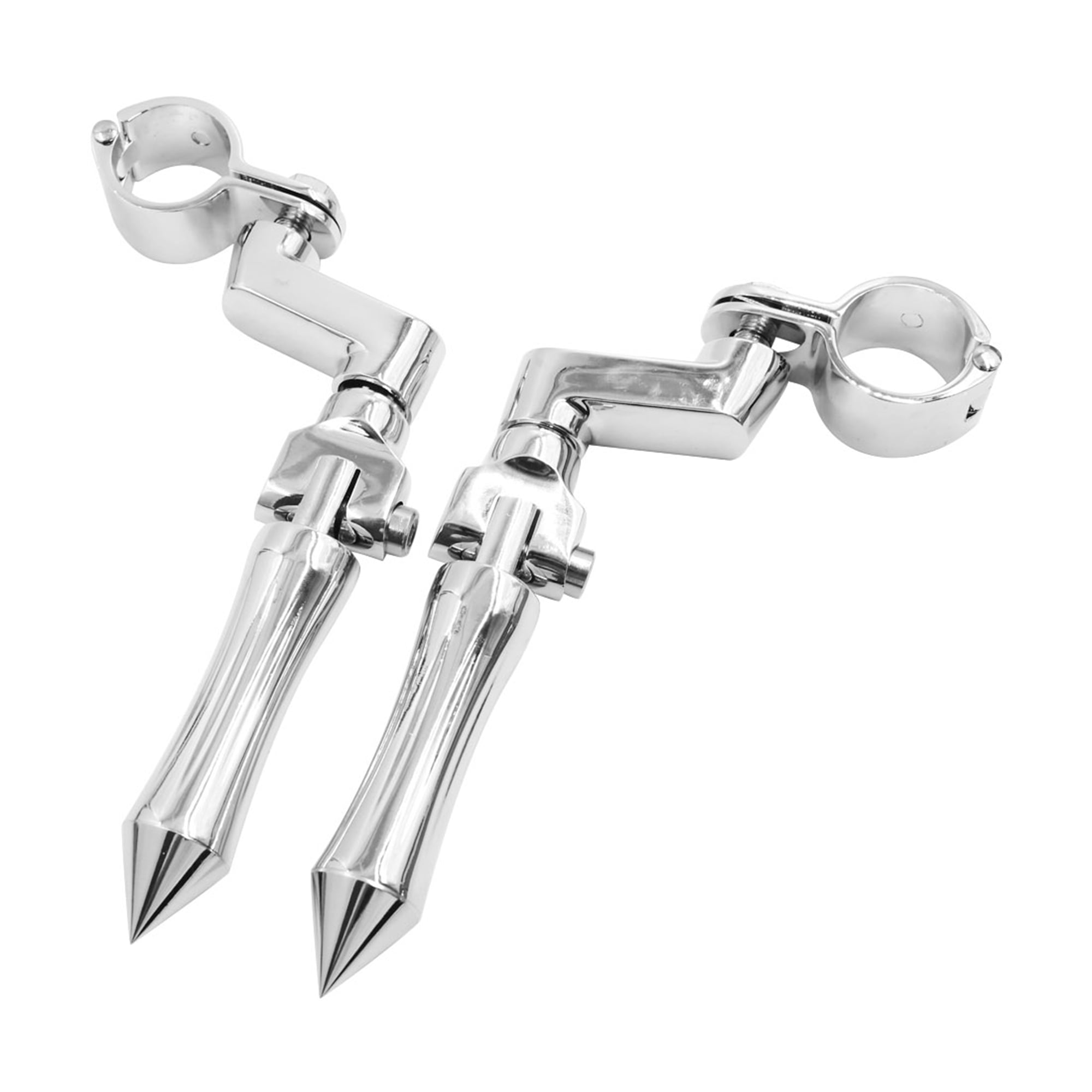 Unique Bargains 1 Pair 10.35mm Aluminum Alloy Motorcycle Rearsets Footpeg Silver Tone