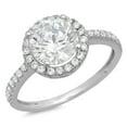 thumbnail image 2 of 1.8 ct Round Cut White Sapphire Halo Engagement Ring for Women in 18K White Gold, 2 of 2