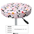 thumbnail image 4 of Lsque Cartoon Cat And Heart Pattern Round Bar chair cushion covers Velvet Fabric Premium Comfort Protects from Scratches and Stains for 14-17 Inch Chair-12 inch, 4 of 7
