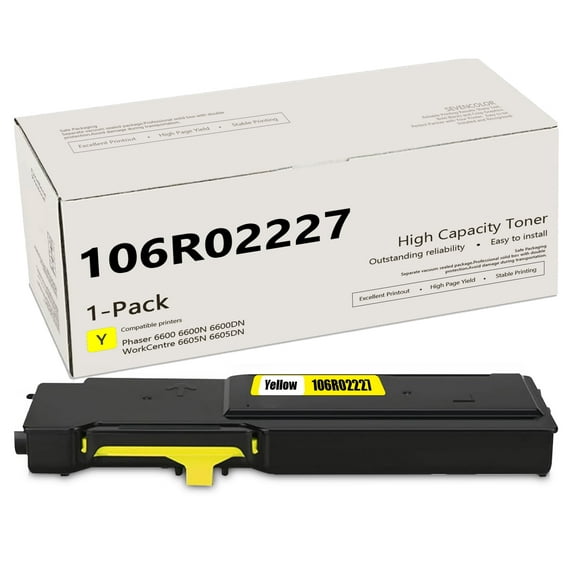 106R02227 Yellow Toner Cartridge Compatible with Xerox 106R02227 for Phaser 6510 Printer