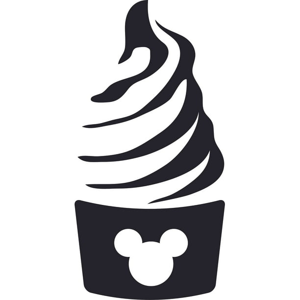 Mickey Ice Cream Swirl Cartoon Design Customized Name Wall Decal