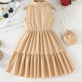 thumbnail image 3 of RUTAYY Children Girls Dress Sleeveless Turndown Collar Party Dress Solid Color Formal Gown Comfortable Resort Holiday Dresses, 3 of 7