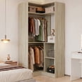 thumbnail image 2 of Homieasy 34" W Corner Closet System with Hanging Rods, White Oak, 2 of 7