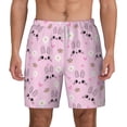 thumbnail image 3 of Uemuo Rabbit Face Pattern Mens Swim Trunks Quick Dry Board Shorts with Mesh Lining, Stretch Beach Shorts Quick Dry No-Chafing Board Shorts-3X-Large, 3 of 9