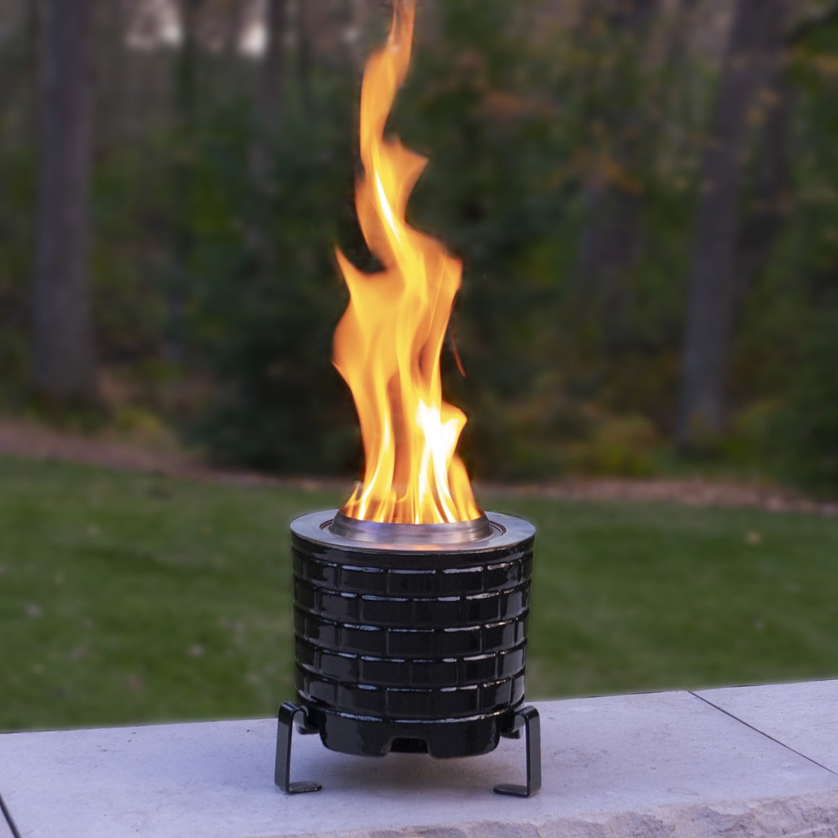 Saffire Smokeless Indoor/Outdoor Tabletop Fire Pit | All-New Kiln-Fired High-Temp Ceramic Fire Pit