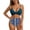 Blue, variant on Two Piece Swimsuits for Women Push Up Bikini Tankini Top with V Neck Crisscross Back and High Waist Bottoms Hawaiian Print Brick Red L