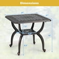 thumbnail image 3 of Gymax Table d'Appoint Extérieur en Aluminium Coulé de 21 Pieds' Table Basse Carrée de Patio avec Tablette de Rangement, 3 of 10