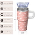 thumbnail image 3 of 20OZ Flamingo Coffee Tumbler Stainless Steel with Handle Insulated Mug Cup BPA Free Sweat Resistant Keeps Drinks Hot Cold for Hours Gifts for Women Girls on Birthday Christmas Summer, 3 of 6