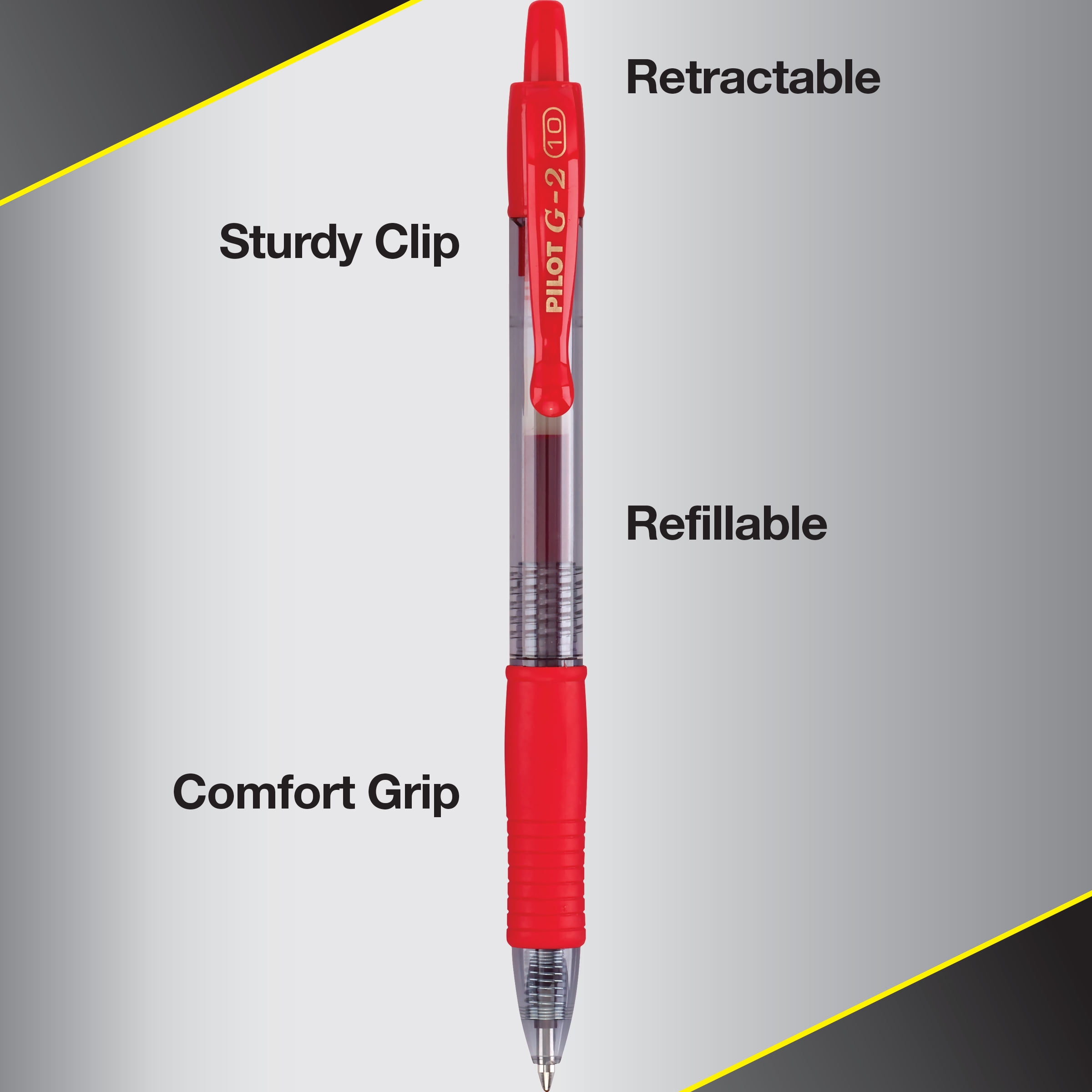 Pilot G2 Premium Retractable Gel Ink Pens, Bold Point (1.0 mm), Assorted Ink, 10 Count