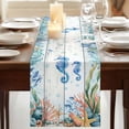 thumbnail image 3 of Table Runners 72 Inches Long Dress Scarves, Seahorse Coastal Farmhouse Kitchen/Dining Table Runner, Coffee Tablerunners, Summer Nautical Starfish Coral Grey Wooden 18x72 Inch, 3 of 9