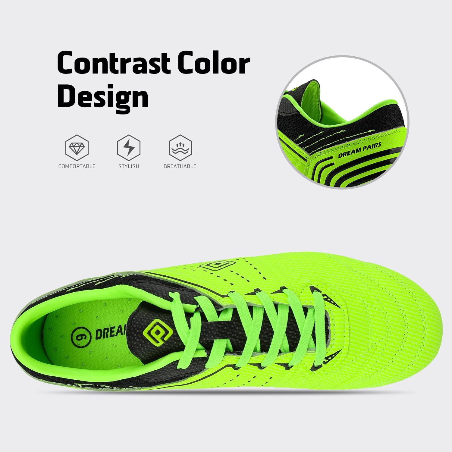 DREA PAIRS Chaussures de football à crapons pour hoes, Bleu roi