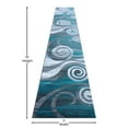 thumbnail image 4 of Emma + Oliver 3'x16' Contemporary Swirl Plush Pile Accent Rug with Scraped Effect in Turquoise, Gray, Black and White and Jute Backing, 4 of 6