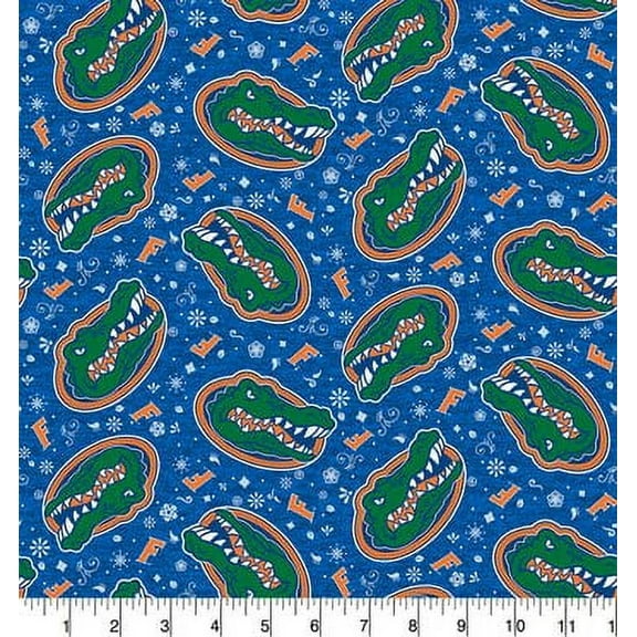 University of Florida UF Sugar Skull Cotton Fabric-Sold by the Yard