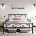 thumbnail image 1 of Yaheetech Metal Platform Bed Frame with Cloud Inspired Design Headboard, Full, Black, 1 of 7