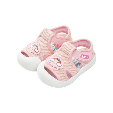 

Colisha Toddler Kids Summer Sandal T-Strap Flat Sandals Beach Casual Shoes Party Cute First Walkers Pink 6C