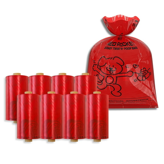 Red Rocket Doggy Poop bag 8 rolls * 15 bags/roll
