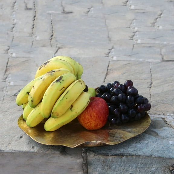 De Kulture Decorative Wall Mount Solid Golden Brass Art Décor Centerpiece Tray, 17.5 inches