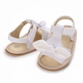 thumbnail image 2 of Otqutp Toddler Flat Sole Footwear Baby Girls Sandals Ruffle Bowknot Premium Soft Sole Anti Slip Open Toe Breathable Summer Outdoor Flat Shoes for Summer, 2 of 7