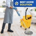 thumbnail image 4 of Commercial Mop Bucket with Wringer on Wheels, Heavy Duty Industrial Mop Bucket and Wringer, Side-Press Bucket with Wringer Set for Home Office Restaurant Business, 26-Quart Yellow, 4 of 9