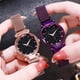 thumbnail image 4 of Methold Reloj de cielo estrellado para mujer, reloj de lujo para mujer, reloj de cuarzo con diamantes a la moda para mujer Relojes inteligentes Marrón, 4 of 6