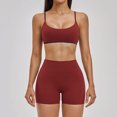 thumbnail image 2 of Two Piece Casual Workout Sets for Women Athletic 2 Piece Summer Outfits Lounge Matching Sets Clothing,Fitness(Wine,XL), 2 of 8