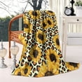 thumbnail image 2 of Leopard Sunflower Pattern Blanket,Comfortable Soft Lamb Wool Throw Blanket,All Season,Warm Lightweight Blankets for Sofa Bed Couch Living Room Chair,60"x80", 2 of 4