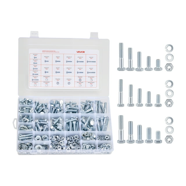 VEVOR 566 Pcs Boulons Écrous Kit Assortiment Acier Alliage Impérial pour Meubles