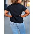thumbnail image 2 of Women's "Happy Easter" Bunny Graphic T-Shirt - Casual Crew Neck, Short Sleeve, Black Polyester Blend Top for Spring & Summer Tee For Adult, Men, Women, Teen, Teenager, Adolescent, Youth., 2 of 6