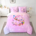 thumbnail image 3 of Homewish Flora Letter S Twin Bedding Sets 7-Piece for Teen, Fairy Tale Butterfly Bedding Comforter Set, Dreamy Cartoon Theme Reversible Sheet Sets, Ultra Soft Bedroom Decor, 3 of 8