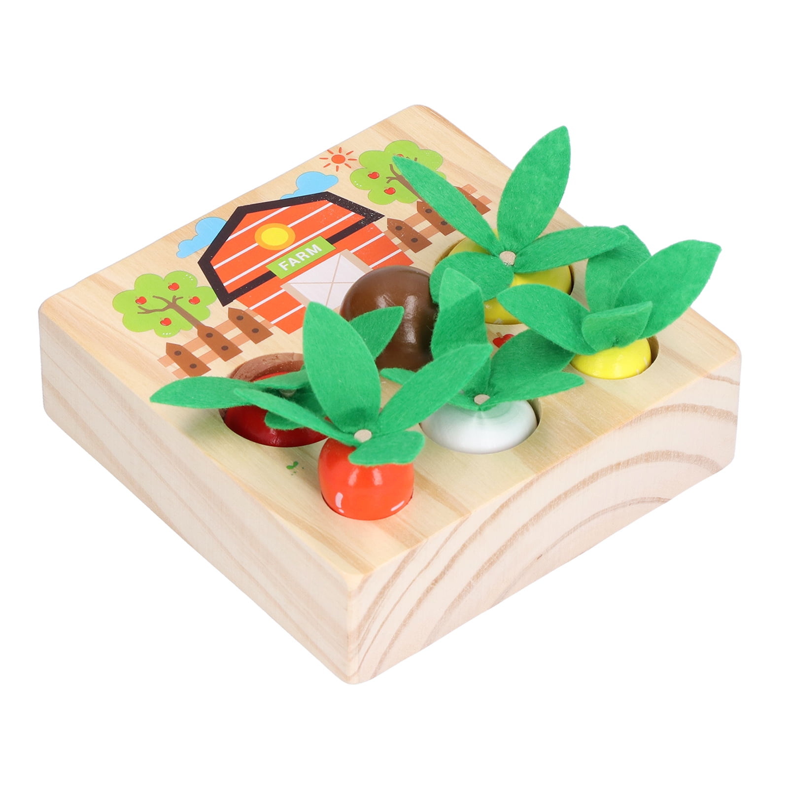 Henmomu Carrot Harvest Toys,Carrot Harvest Matching Toy,Baby Carrot Harvest Game Wooden Carrots