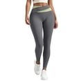 thumbnail image 3 of Liuinsasek Women's Length Yoga Pants Fashionable Two-Tone Stretch High Waist Tight Fit Tummy Control Casual Lounge Workout Pants, 3 of 8