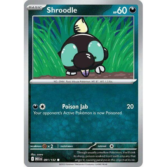 Pokemon ME01: Mega Evolution Common Shroodle #91