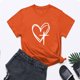 thumbnail image 5 of Camisetas de Manga Corta para las Mujeres Casual Día de Pascua Impresión Cuello de Tripulación Suelta Camiseta, Poliéster Spandex, 5 of 7