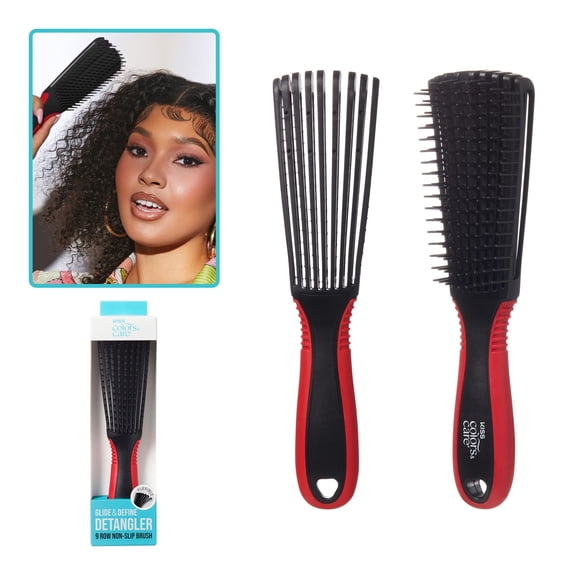 Kiss Colors & CareGlide Detangling Brush - Large Black