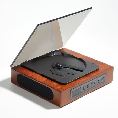 Portable Bluetooth CD Player for Home, Retro Desktop CD Player with AUX/SPDIF Output for External Speakers, CD/CD-R/MP3 Playback, Remote Control, Wooden Design