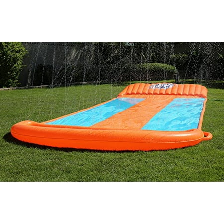 triple water slide with speed ramp