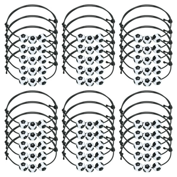 Uxcell Soccer Bracelets, 30 Pcs Soccer Gifts Adjustable Wristbands Black White