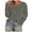 Gray, variant on IROINNID Womens Sweater Round Neckline Pullover Sweater Solid Color Leisure Mid-Length Long Sleeve Sweater Tops