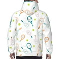 thumbnail image 7 of Sikiie Cute Tennis Rackets Men's Hoodie, Essentials Hoodie, Sweatshirt, Pullover Hooded Sweatshirt for Men-4X-Large, 7 of 7