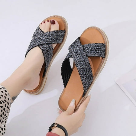 

Bgmi Summer Style Comfortable Trend Casual Woven Women S Flat-Bottomed Slippers