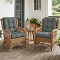 thumbnail image 3 of EAGLE PEAK Tufted Outdoor/Indoor Seat/Back Chair Cushion, Set of 2, 42 x 21 in,Gray, 3 of 10
