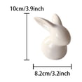 thumbnail image 3 of Easter Bunny Ceramic Figurine Cute Desktop Decor for Home, Spring Tabletop Ornament Gift, Pink or White, Small Size, 3 of 6