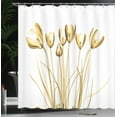 thumbnail image 3 of Ambesonne Flower Shower Curtain, Tulips Nature Inspired Art, 69"Wx70"L, Pale Coffee, 3 of 4