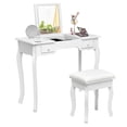 thumbnail image 1 of Costway Dressing Table Vanity Set Mirrored  bathroom W/ Stool Table Desk, 1 of 10