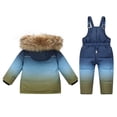 thumbnail image 5 of BXJX Girls Snowsuit 2 PC Sets, Hooded Waterproof Warm Outdoor Snow Jackets and Bib Pants Sets Dark Blue Size 1-2 T, 5 of 7