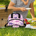 thumbnail image 2 of Herdesigns Purple Pinks Dinosaur Insulated Lunch Bag for Women Men Adults Large Reusable Lunch Box Leakproof Portable Cooler Tote Bags with Adjustable Shoulder Strap, 2 of 5