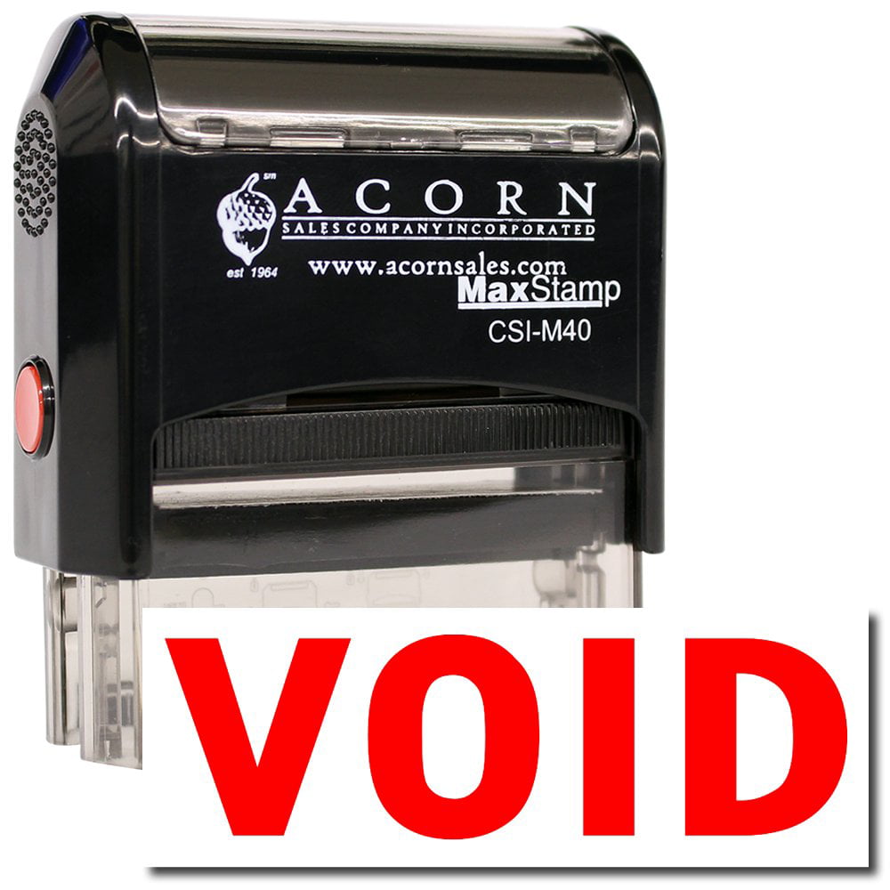 Red Ink Large Self-Inking Void Stamp MaxStamp 