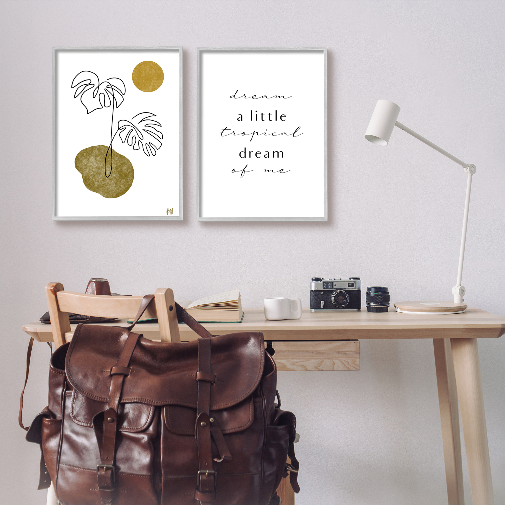 Stupell Indtries Dream Tropical Dream of Me Phrase Abstract Monstera,16 x 20,Design by Birch&Ink