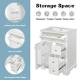 thumbnail image 4 of 24 Inch Bathroom Vanity with Sink, White Bathroom Vanity with 3 Drawers & Cabinet, Soft Close Door with Storage Rack, Modern Vanity for Small Bathroom, Freestanding Design, 4 of 9