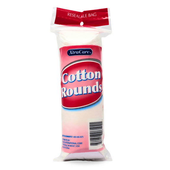 XtraCare 100% Cotton Rounds, 80 Count– Soft & Absorbent for Beauty Use